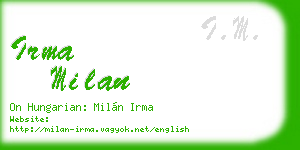 irma milan business card