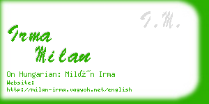irma milan business card